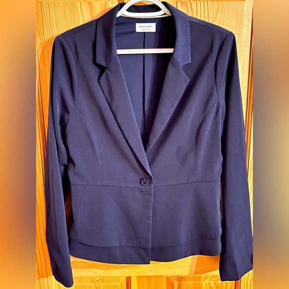 Eden Society Navy Blue Women's Blazer Size Medium Classic Professional Office - Picture 1 of 10
